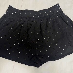 Honey Punch Black Gold Studded Shorts